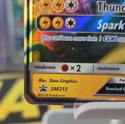 Raichu GX SM213 Sun & Moon Black Star Promo Holo Pokemon Card NM - Image 2