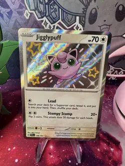 Pokemon TCG Paldean Fates Jigglypuff Card 198/091 Shiny Holo Rare - Image 1