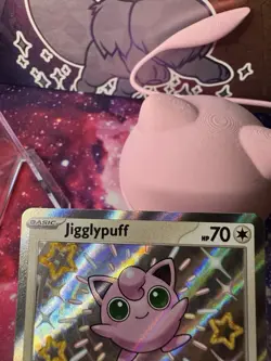 Pokemon TCG Paldean Fates Jigglypuff Card 198/091 Shiny Holo Rare - Image 2