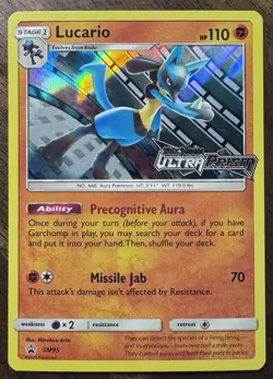 Lucario SM95 Promo Pokemon Card SM Ultra Prism TCG Pokemon Trading Card Game LP - Image 1