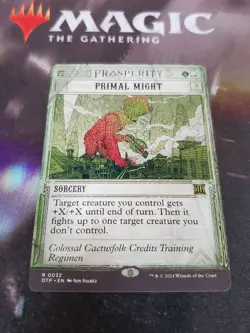 MTG. 4x Primal Might. Showcase. Outlaws of Thunder Junction. Pack Fresh - Image 1