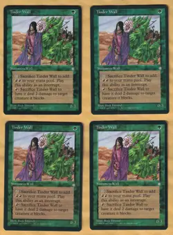 4x Tinder Wall (Ice Age, Common, English, 1995) MTG 4 NM - Image 1
