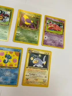 First 1st Edition Pokemon Neo Genesis Lot Oddish Slowpoke Lanturn Ledyba Horsea - Image 3