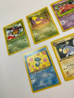 First 1st Edition Pokemon Neo Genesis Lot Oddish Slowpoke Lanturn Ledyba Horsea - Image 5