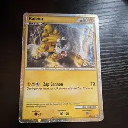 Pokemon Raikou HGSS Promo Black Star Holo 80 HP Basic Zap Cannon HGSS19 2010 - Image 1