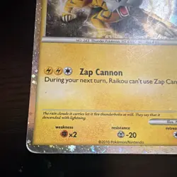 Pokemon Raikou HGSS Promo Black Star Holo 80 HP Basic Zap Cannon HGSS19 2010 - Image 3