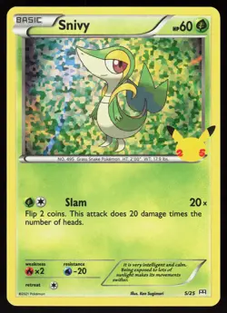Snivy 005/025 Promo McDonald's 25th Anniversary Promos Pokemon Holo Near Mint - Image 1