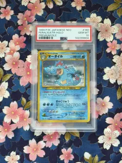 1999 POKEMON JPN NEO PROMO PREM FILE #160 FERALIGATR HOLO PSA 10 - Image 1