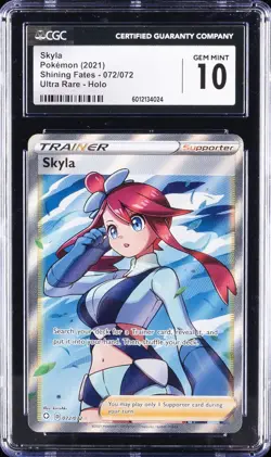 2021 POKEMON SHINING FATES ULTRA RARE, HOLO #072/072 SKYLA CGC 10 GEM MINT - Image 1
