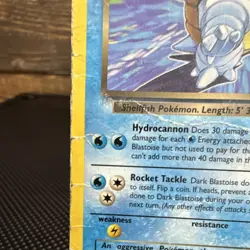 Pokemon Dark Blastoise Team Rocket Rare 20/82 70 HP 2000 English Regular - Image 2