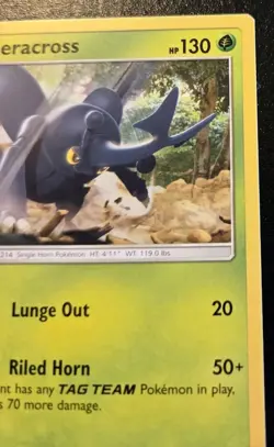 Heracross 9/236 Uncommon Sun & Moon: Cosmic Eclipse Pokemon TCG - Image 3