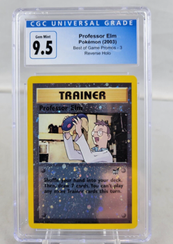 2003 Pokemon Best of Game Promo Reverse Holo Professor Elm 3 CGC 9.5 Gem Mint - Image 1
