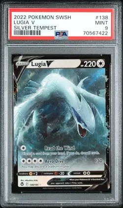 Lugia V 138 Pokemon Sword & Shield Silver Tempest Silver Tempest MINT PSA 9 - Image 1