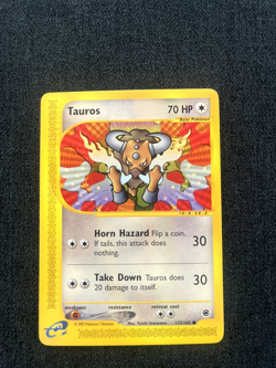Pokemon TCG Tauros Expedition Base Set 133/165 Non-Holo Card MP - Image 1