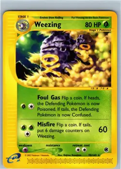 Pokemon Card - Weezing Expedition 70/165 Rare Non Holo Vintage WOTC - Image 1