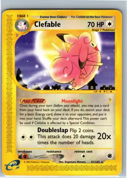 Clefable - 41/165 - Pokemon Expedition Non-Holo Rare Card Vintage WOTC - Image 1
