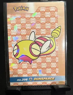Rare Pokemon Shiny Full Art #206 Dunsparce Low Pop Cracked Ice Holo Card ⭐ - Image 1