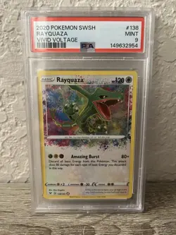 Pokemon Rayquaza Amazing Rare Card 138/185 Vivid Voltage PSA 9 Mint - Image 1