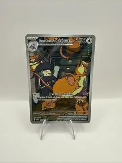 Pokemon TCG Destined Rivals Team Rockets Raticate Illustration Rare Card 202/182 - Image 1