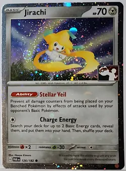 Fart Swirl 🌀 Jirachi 126/182 Cosmos Holo Heavily Bleed Error Rare Pokemon TCG - Image 3