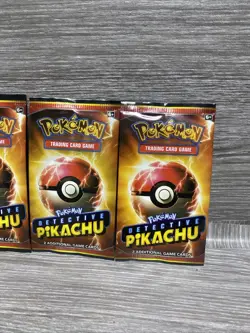 x3 Pokemon Detective Pikachu Booster Packs 2 Cards English Trading Card Game - Image 3