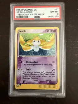 Pokemon Jirachi EX Secret Rare Holo 97/95 Team Magma vs Team Aqua PSA 8 English - Image 1