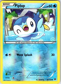 PIPLUP 36/162 BREAKTHROUGH POKEMON REVERSE HOLO MP - Image 1