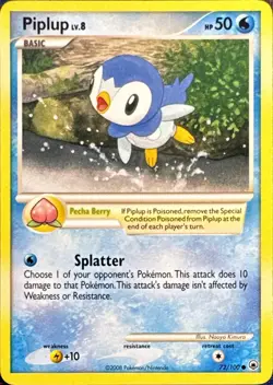 Piplup 72/100 Common Majestic Dawn Pokemon Lightly Played - Image 1