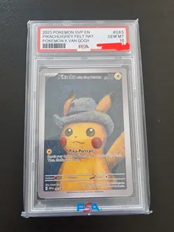 2023 POKEMON SVP EN-SV BLACK STAR PROMO #085 PIKACHU WITH GREY FELT HAT PSA 10!! - Image 1
