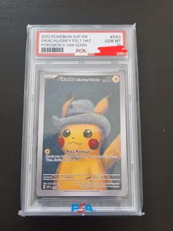 2023 POKEMON SVP EN-SV BLACK STAR PROMO #085 PIKACHU WITH GREY FELT HAT PSA 10!! - Image 3