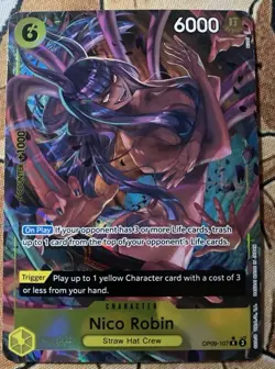 One Piece Card Game Nico Robin Parallel Rare OP09-107 - Image 1