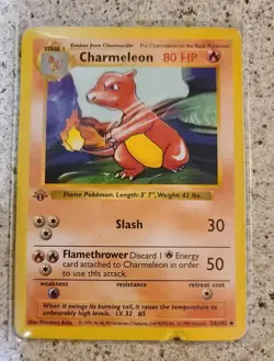 1999 Pokemon Base Set CHARMELEON 1st Edition SHADOWLESS (24/102) MP - Image 1