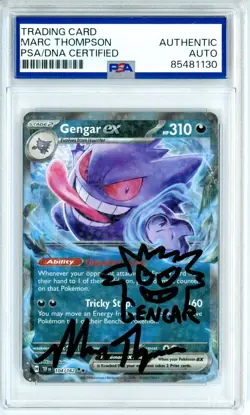 PSA Signed Gengar ex Temporal Forces Holo Pokemon TCG 104/162 Marc Thompson - Image 1