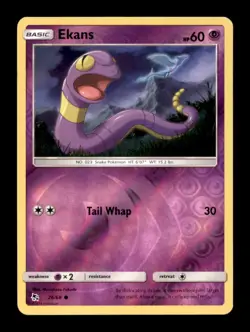 EKANS 26/68 C HIDDEN FATES POKEMON REVERSE HOLO NM/M - Image 1