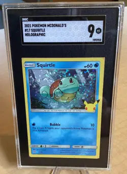 2021 POKEMON SQUIRTLE McDonalds RARE Holo Teal ERROR 17/25 SGC 9 - Image 1