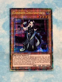 YUGIOH CHAMBER DRAGONMAID QUARTER CENTURY SECRET RARE RA04-EN032 - Image 1