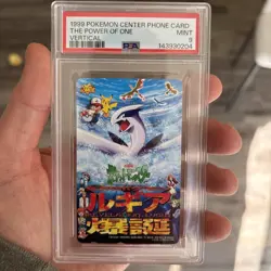1999 POKEMON CENTER PHONE CARD Vertical THE POWER OF ONE LUGIA PSA 9. Low pop - Image 1