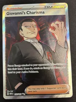 Giovanni's Charisma 197/165 Holo SR Pokemon Card Scarlet & Violet 151 PTCG NM - Image 1
