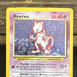Pokemon Mewtwo Base Set Holo Rare 10/102 60 HP Basic 1999 English Card - Image 2