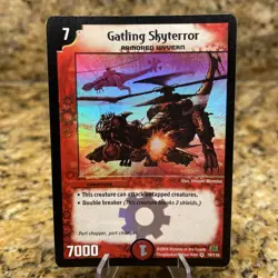 2004 Duel Masters Trading Card GATLING SKYTERROR #79/110 Holo Foil - Image 1