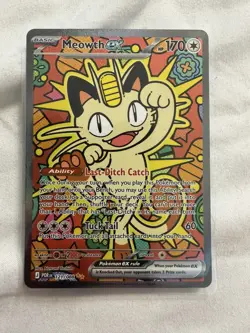 Meowth EX SIR Full Art Holo Rare Pokemon TCG Card 121/088 Perfect Order - Image 1