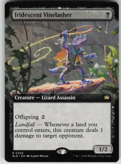 MTG TCG Iridescent Vinelasher (Extended Art) R Bloomburrow 359 - Image 1