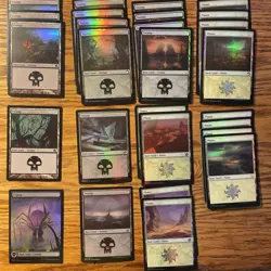 50 Magic The Gathering Foil Lands - Mixed Land And Sets - MTG Foil Land Mana - Image 2
