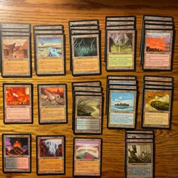 MTG: Vintage 60 Non-basic (40) & Basic Land (20) Lot: Urza Saga, Tempest, More - Image 1