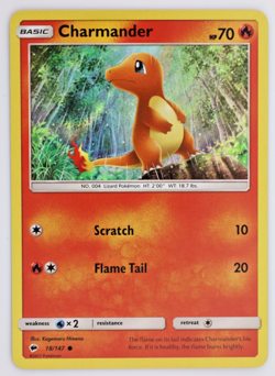 2017 Pokemon - Charmander Holo - Burning Shadows #18 [NM] - Image 1