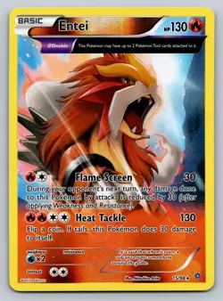 2015 Entei 15/98 Holo Rare Pokemon Card XY Ancient Origins MP - Image 1