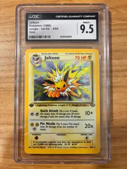Pokemon Jolteon 1999 Jungle - 1st Edition 4/64 Holo CGC Mint+ 9.5 - Image 1