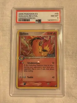 Pokemon Quilava EX Unseen Forces 45/115 Reverse Holo 2005 PSA 8 English - Image 1