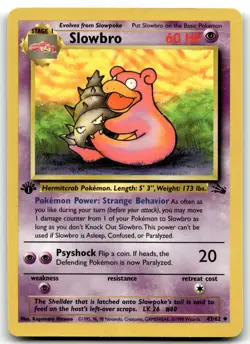 Slowbro 43/62 Fossil Uncommon 1st Edition Pokemon TCG MP - Image 1