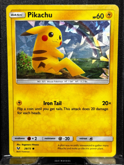 Pikachu - #28/73 - Cracked Ice Holo - Deck Exclusive - Shining Legends - Pokemon - Image 1